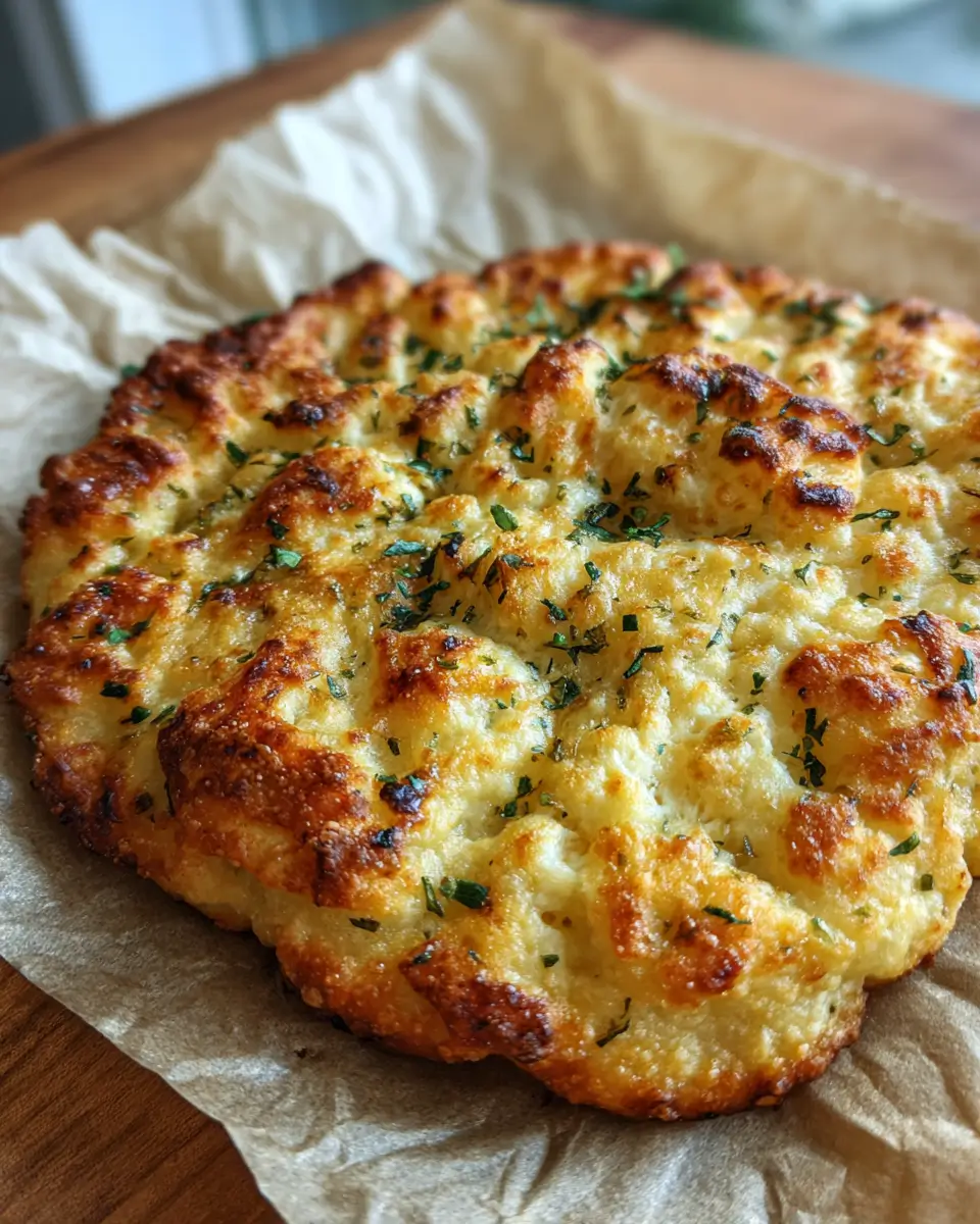 Gluten Free High-Protein Cottage Cheese Flatbread That Actually Holds Together 3 Freshly baked gluten free high-protein flatbread made with cottage cheese and herbs