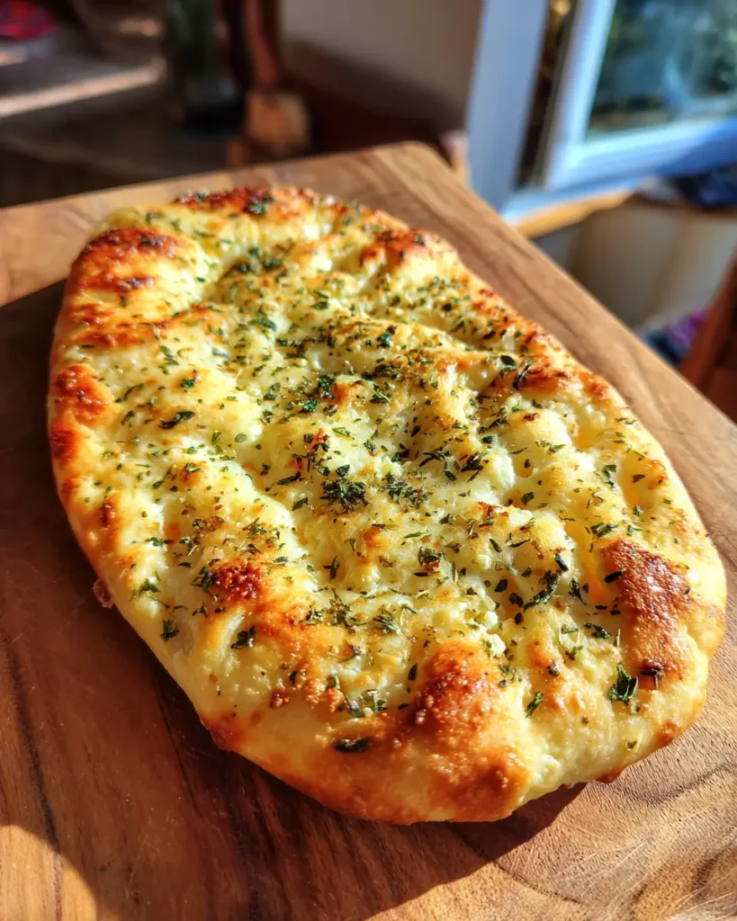 Gluten Free High-Protein Cottage Cheese Flatbread That Actually Holds Together 2 Golden gluten free high-protein cottage cheese flatbread topped with herbs, fresh from the oven