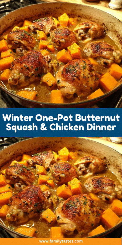 Cozy Winter One Pot Butternut Squash Chicken Dinner
