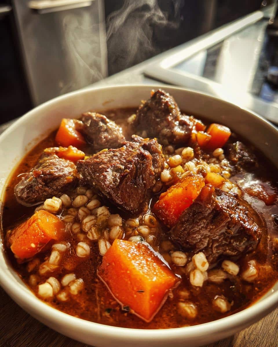 Hearty Beef, Barley & Root Vegetable Stew - detail 2