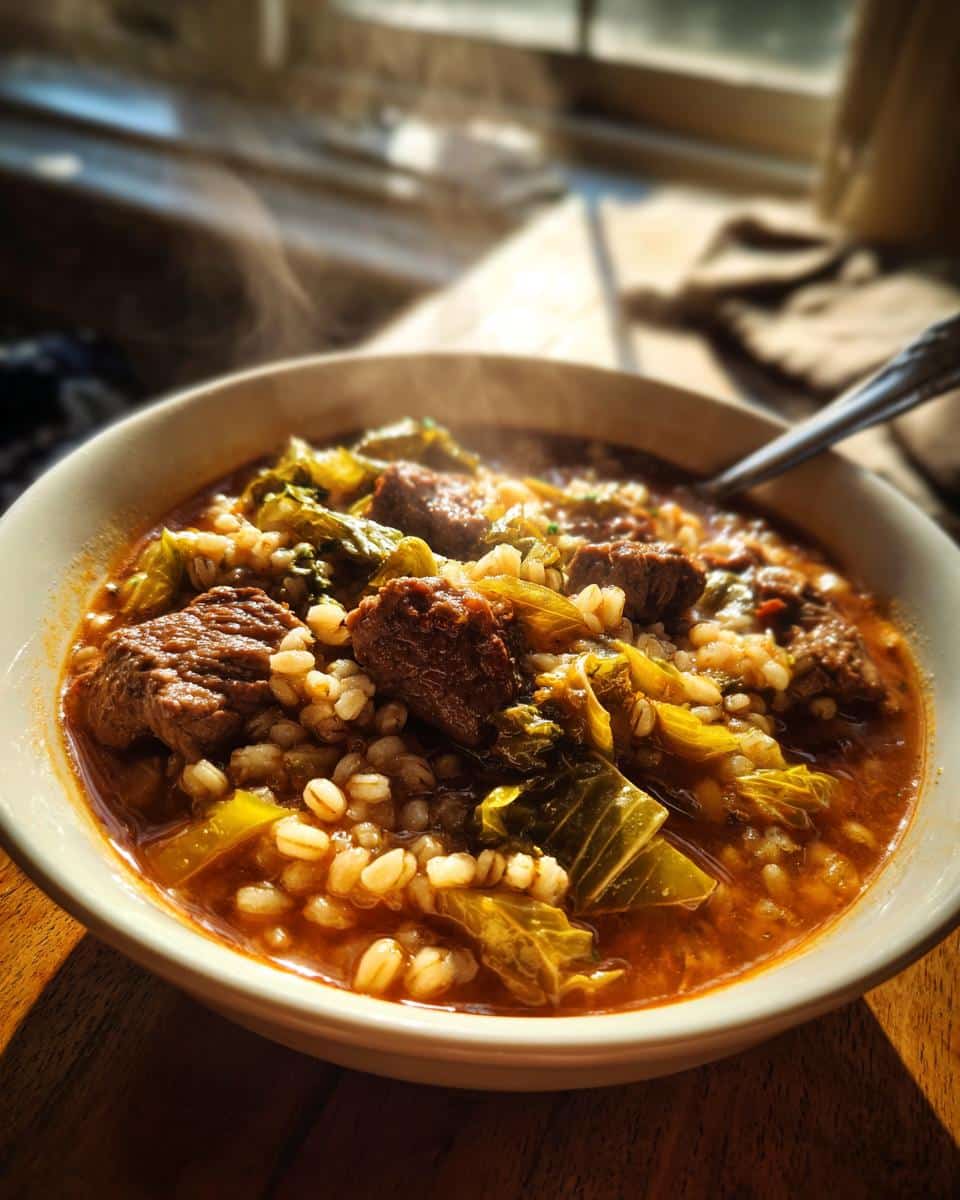 One‑Pot Beef, Barley & Cabbage Stew - detail 3