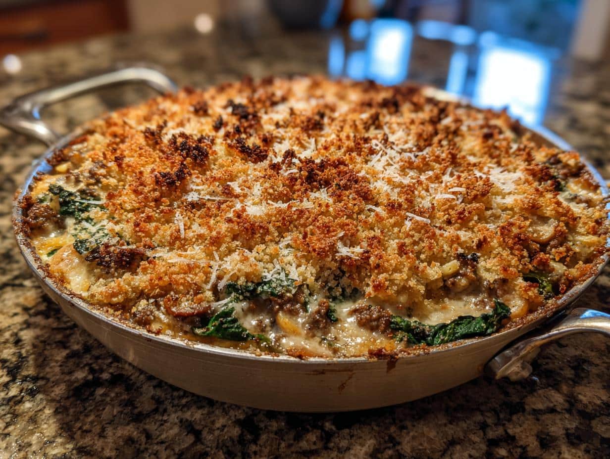 One‑Pot Beef, Mushroom & Winter Greens Gratin - detail 2