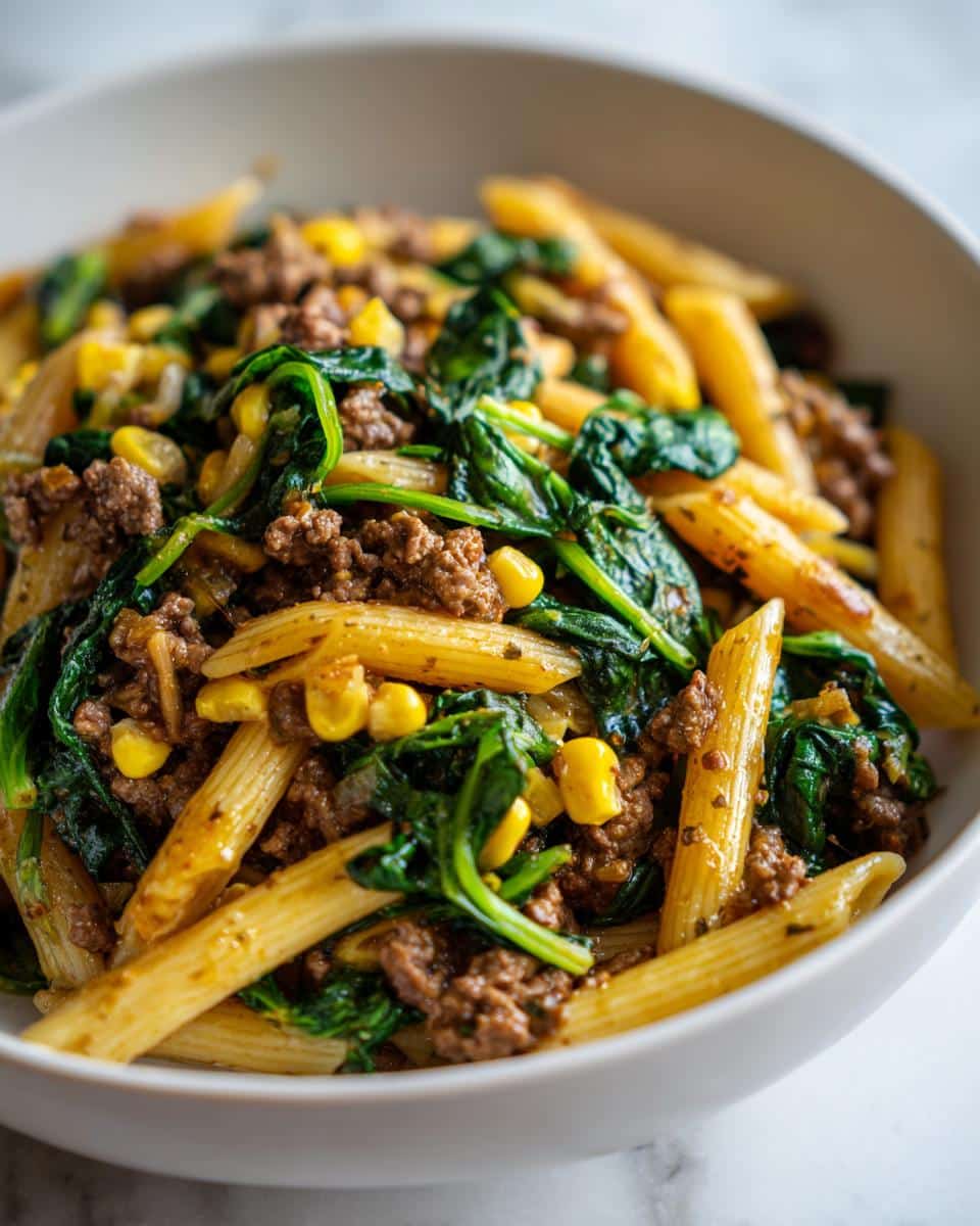 One‑Pot Beef, Spinach & Sweet Corn Pasta - detail 1