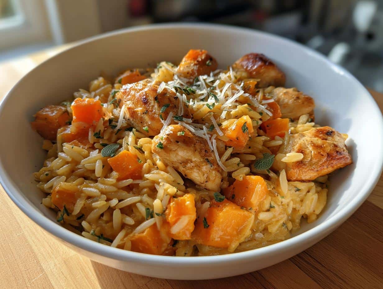 40-Minute One-Pot Chicken, Butternut Squash and Sage Orzo Bliss