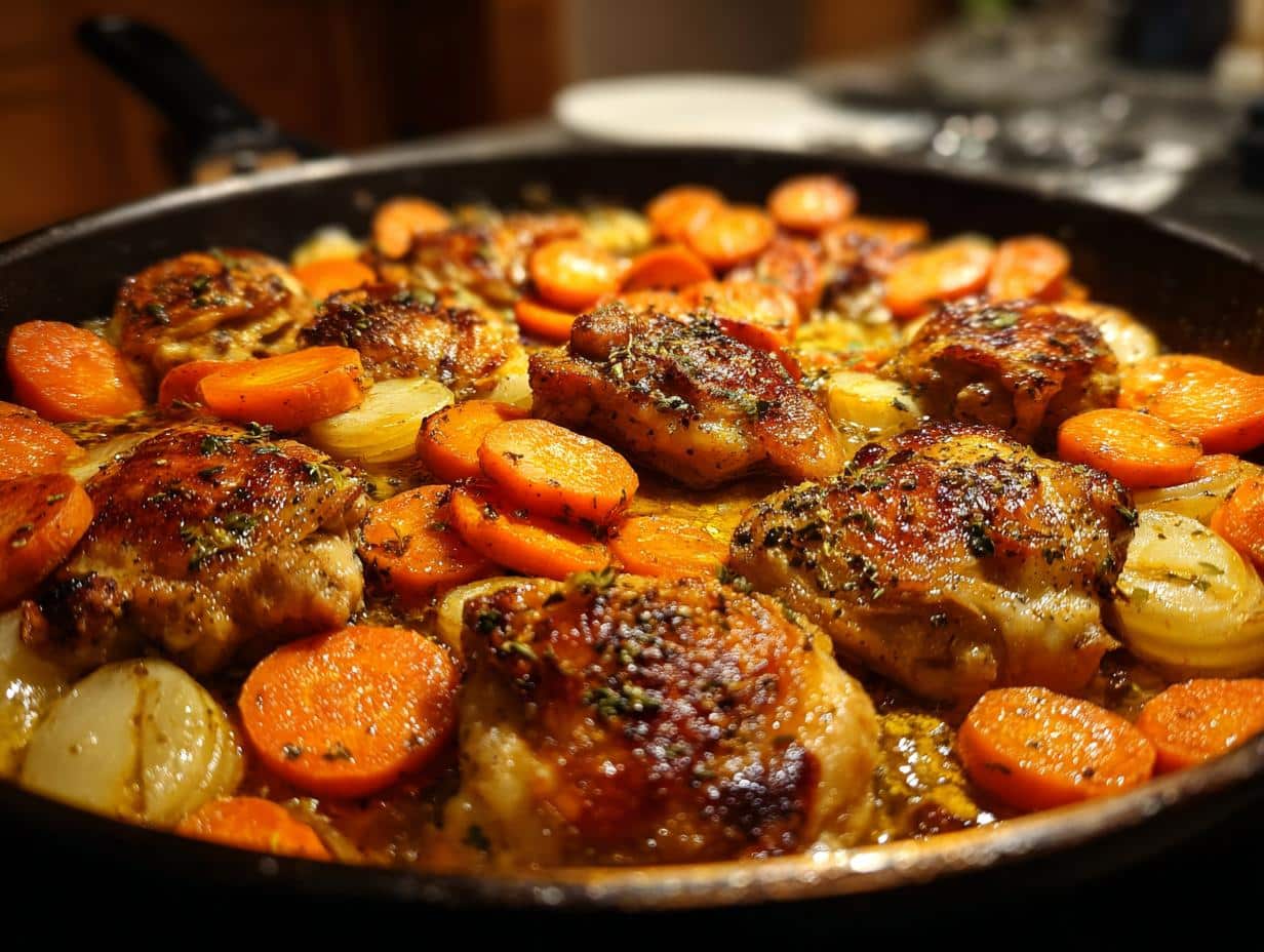 40-Minute One-Pot Chicken, Carrot & Parsnip Skillet Bliss