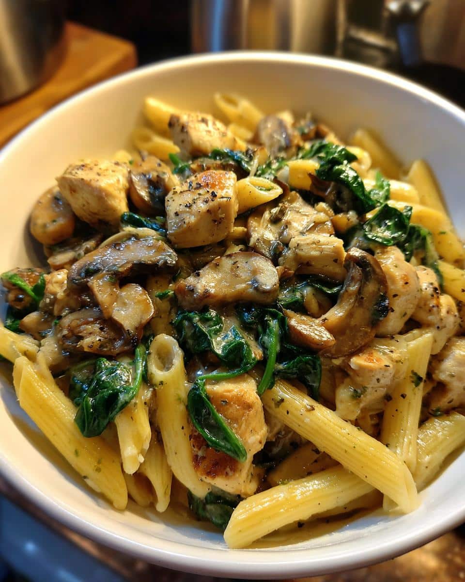 One‑Pot Chicken, Mushroom & Spinach Pasta - detail 1