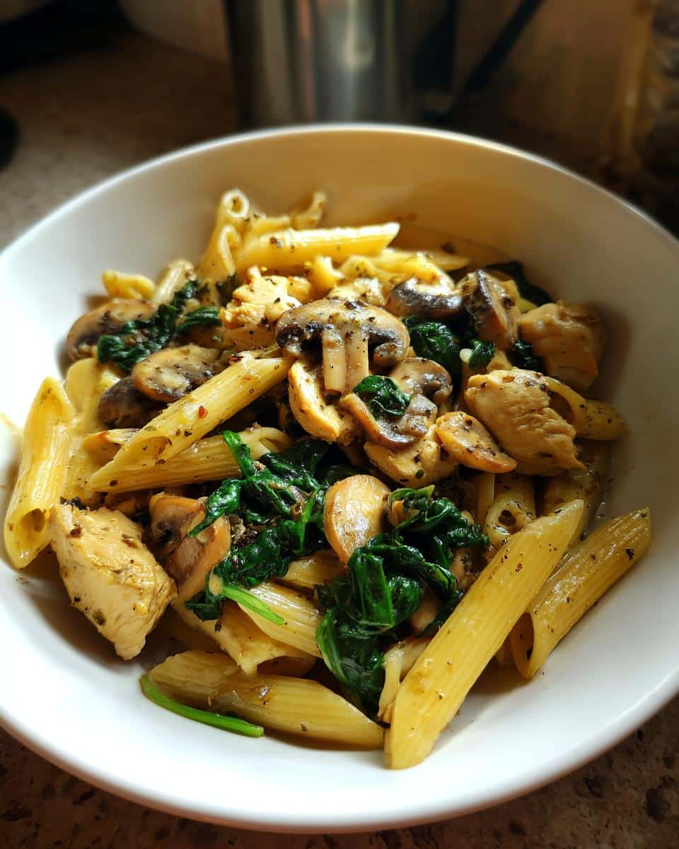 One‑Pot Chicken, Mushroom & Spinach Pasta - detail 2