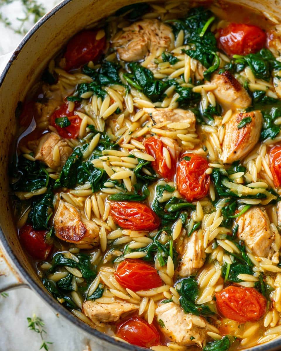 One‑Pot Chicken, Spinach & Tomato Orzo - detail 2