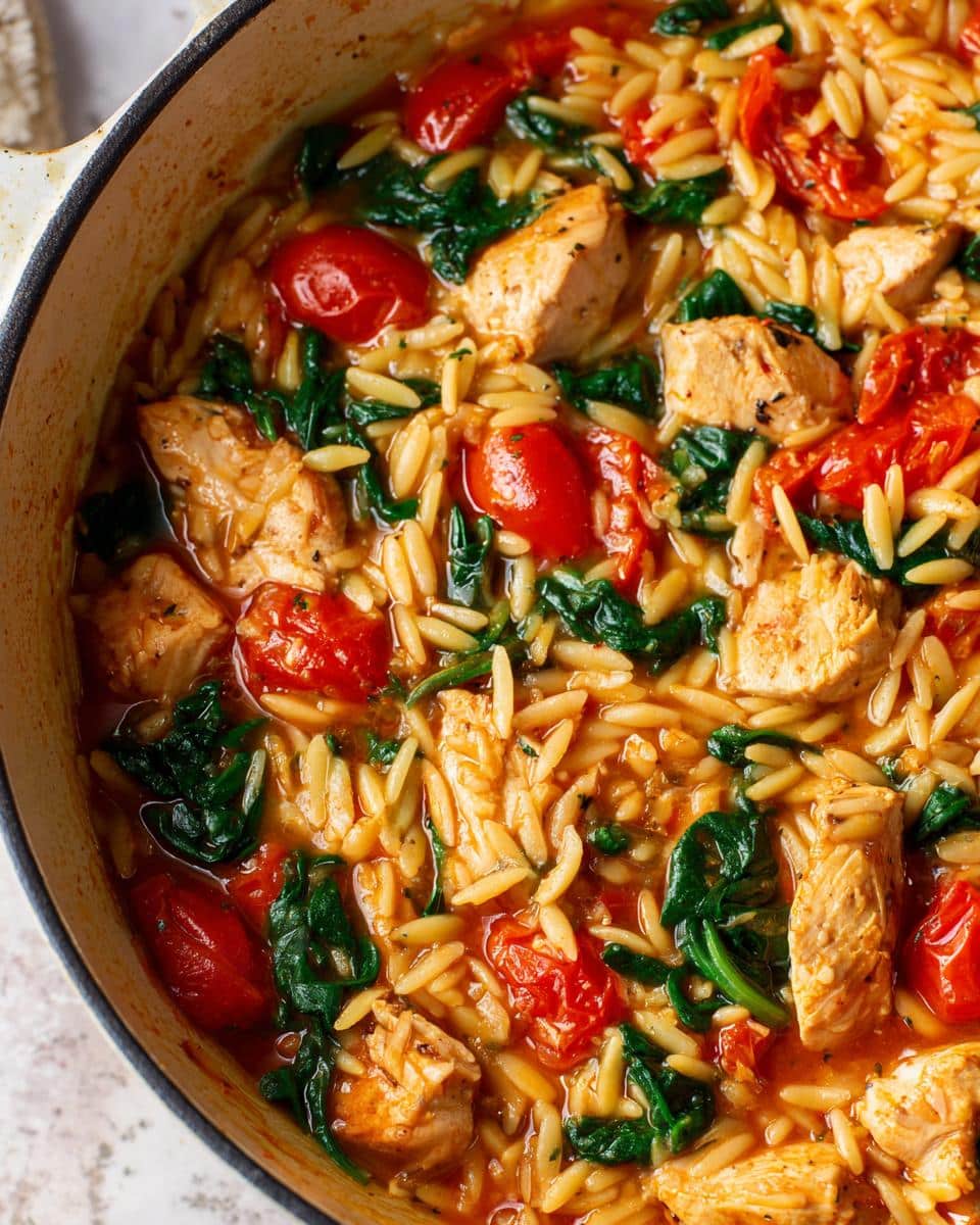 One‑Pot Chicken, Spinach & Tomato Orzo - detail 3