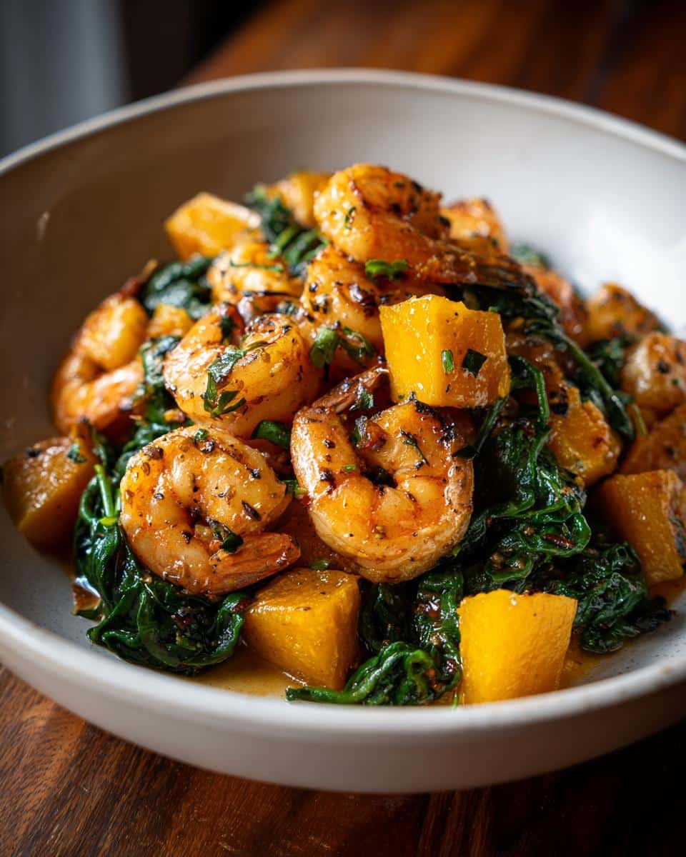One‑Pot Garlic Shrimp, Spinach & Winter Squash - detail 1