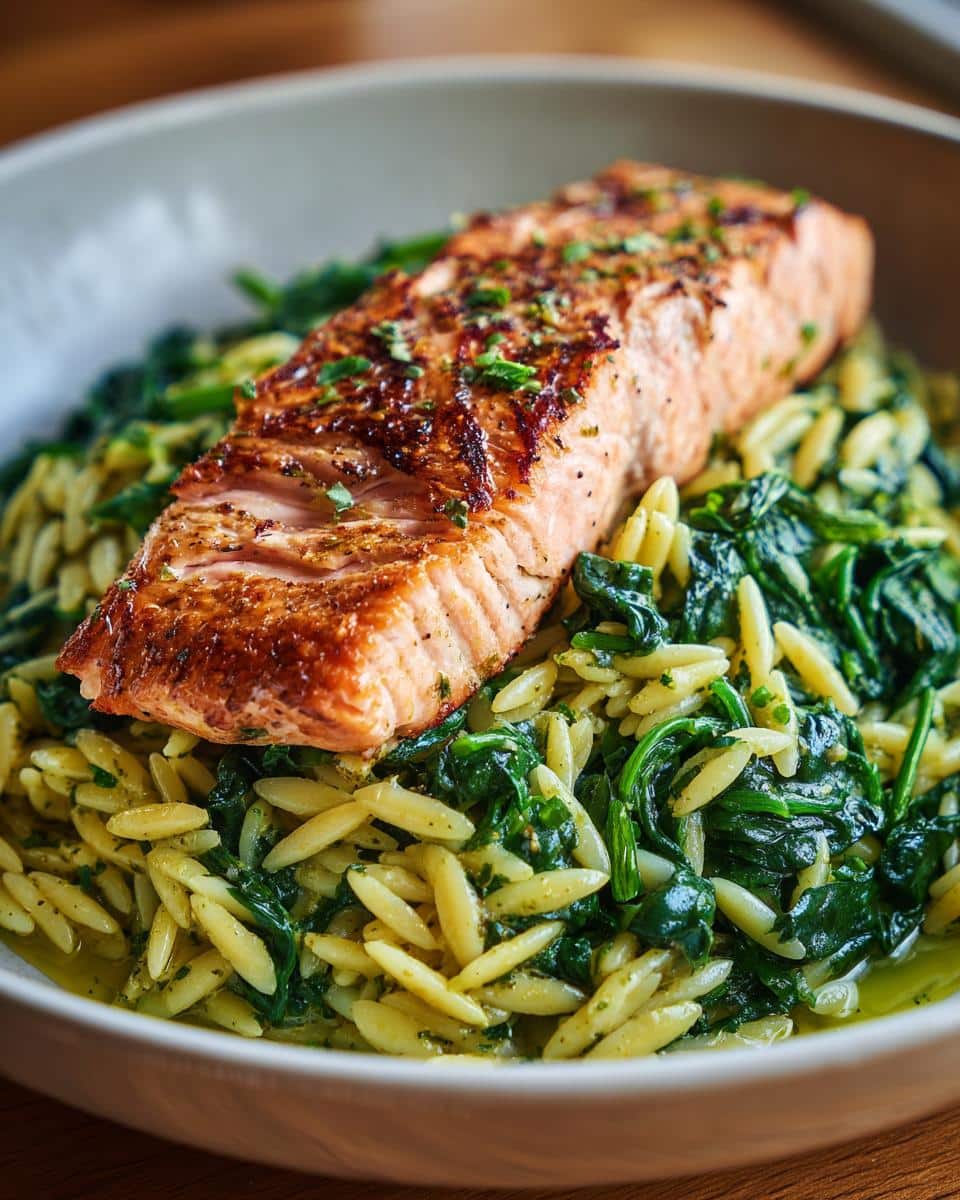 One‑Pot Salmon, Spinach & Pesto Orzo - detail 2