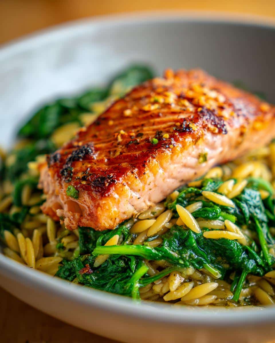 One‑Pot Salmon, Spinach & Pesto Orzo - detail 3