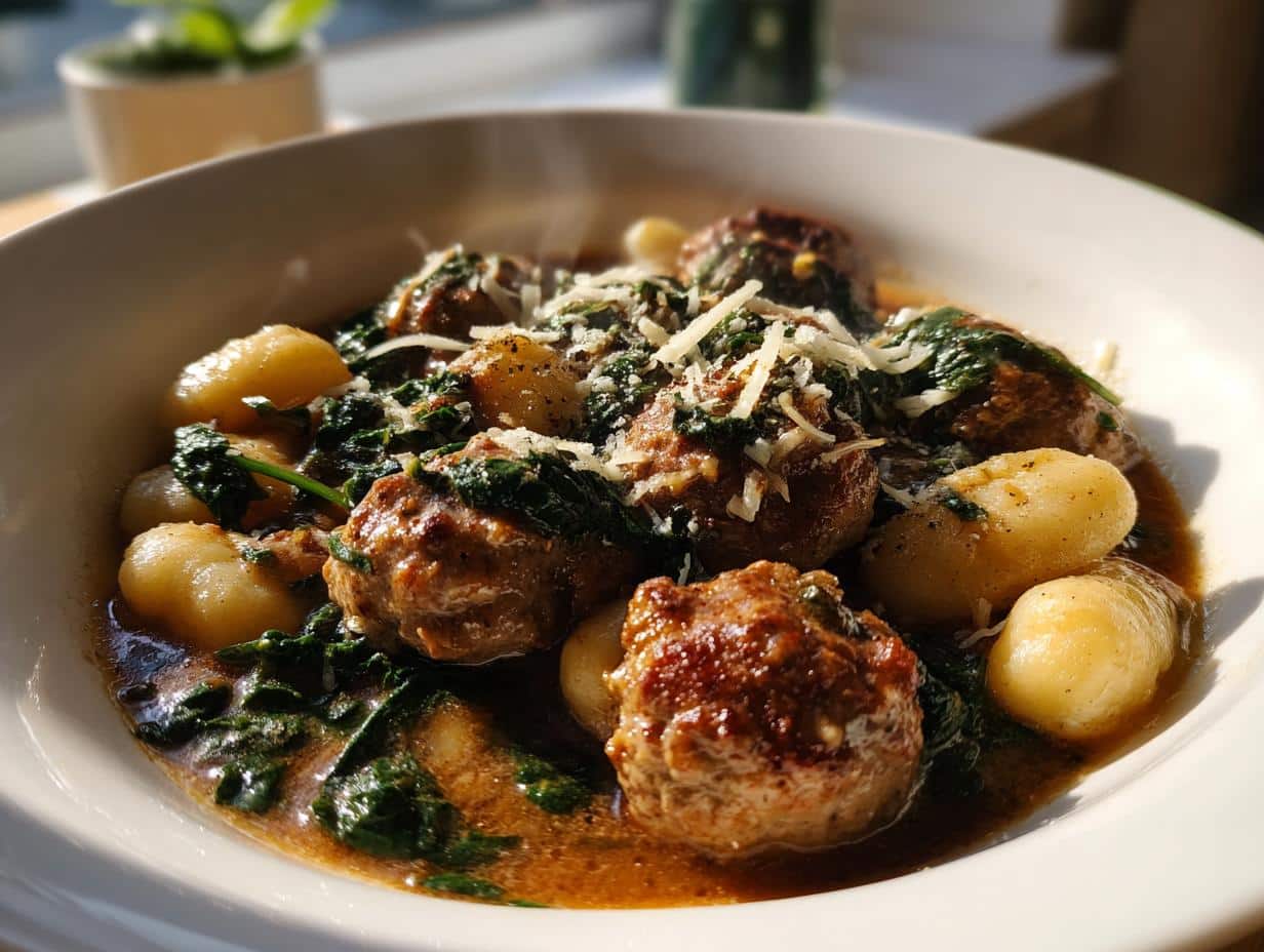 40-Minute One‑Pot Turkey Meatball and Gnocchi Stew