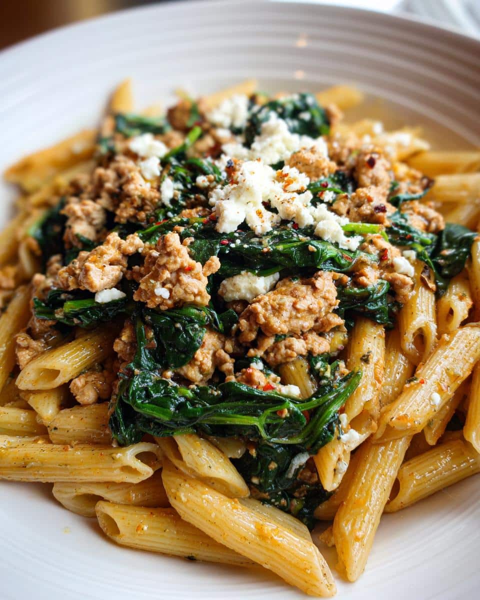 One‑Pot Turkey, Spinach & Feta Pasta - detail 1