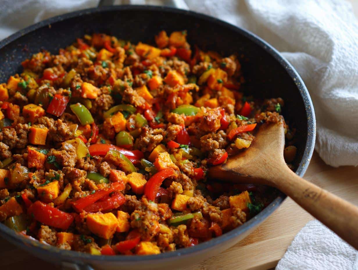 Hearty 30-Min One‑Pot Turkey and Sweet Potato Hash Delight