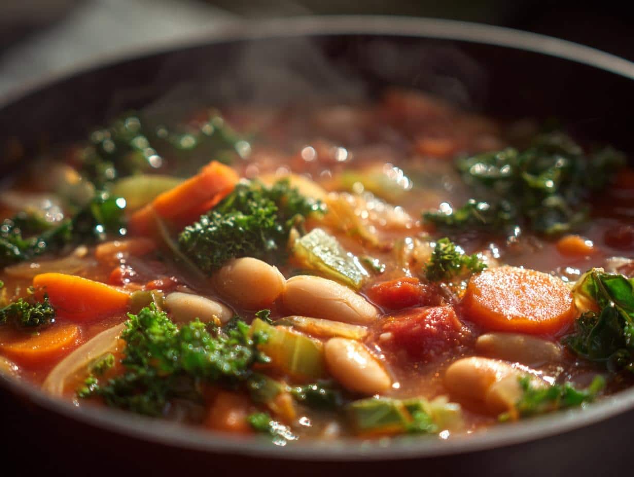 Hearty One-Pot Vegetable & Bean Stew with Kale in 30 Minutes