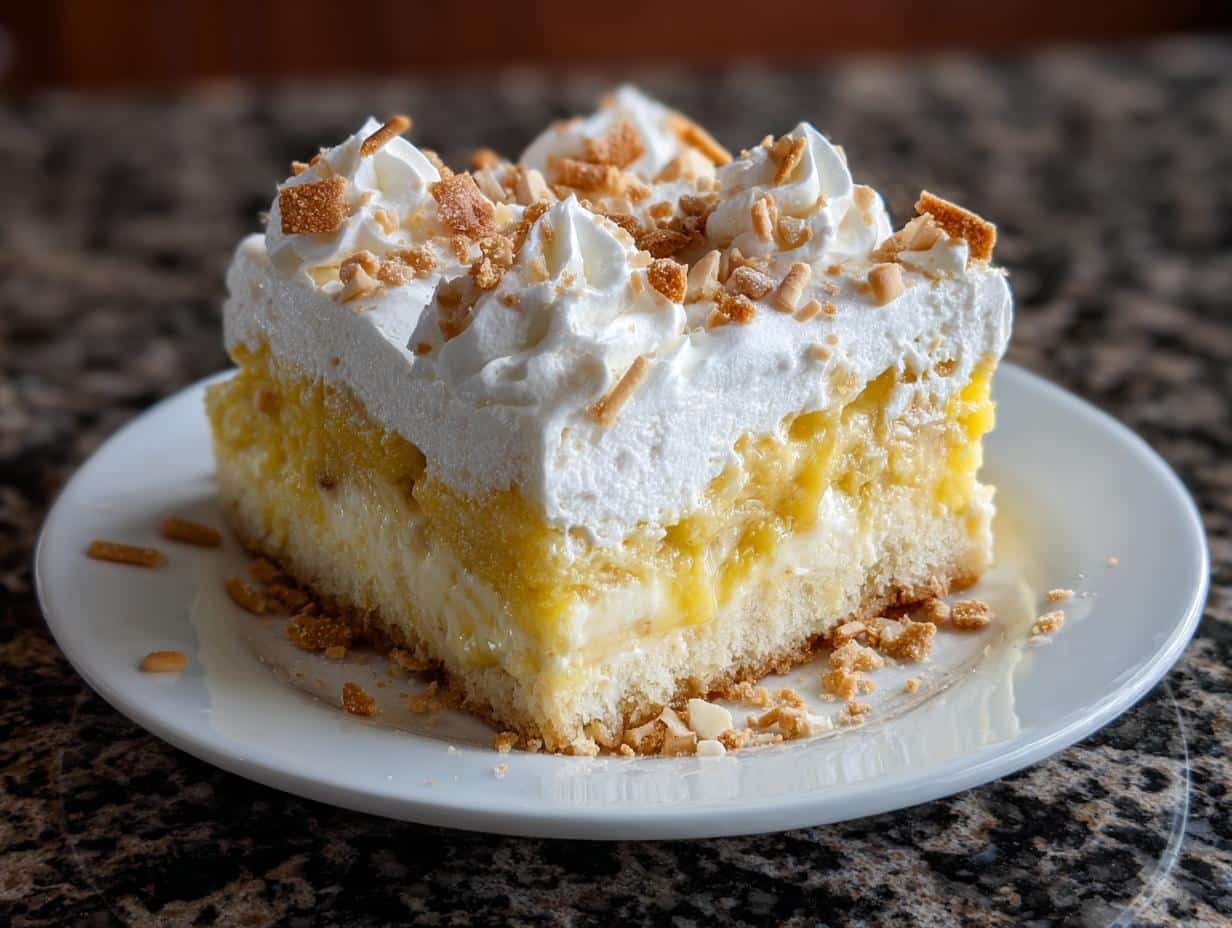 3-Ingredient Banana Pudding Poke Cake , Heavenly Bliss!