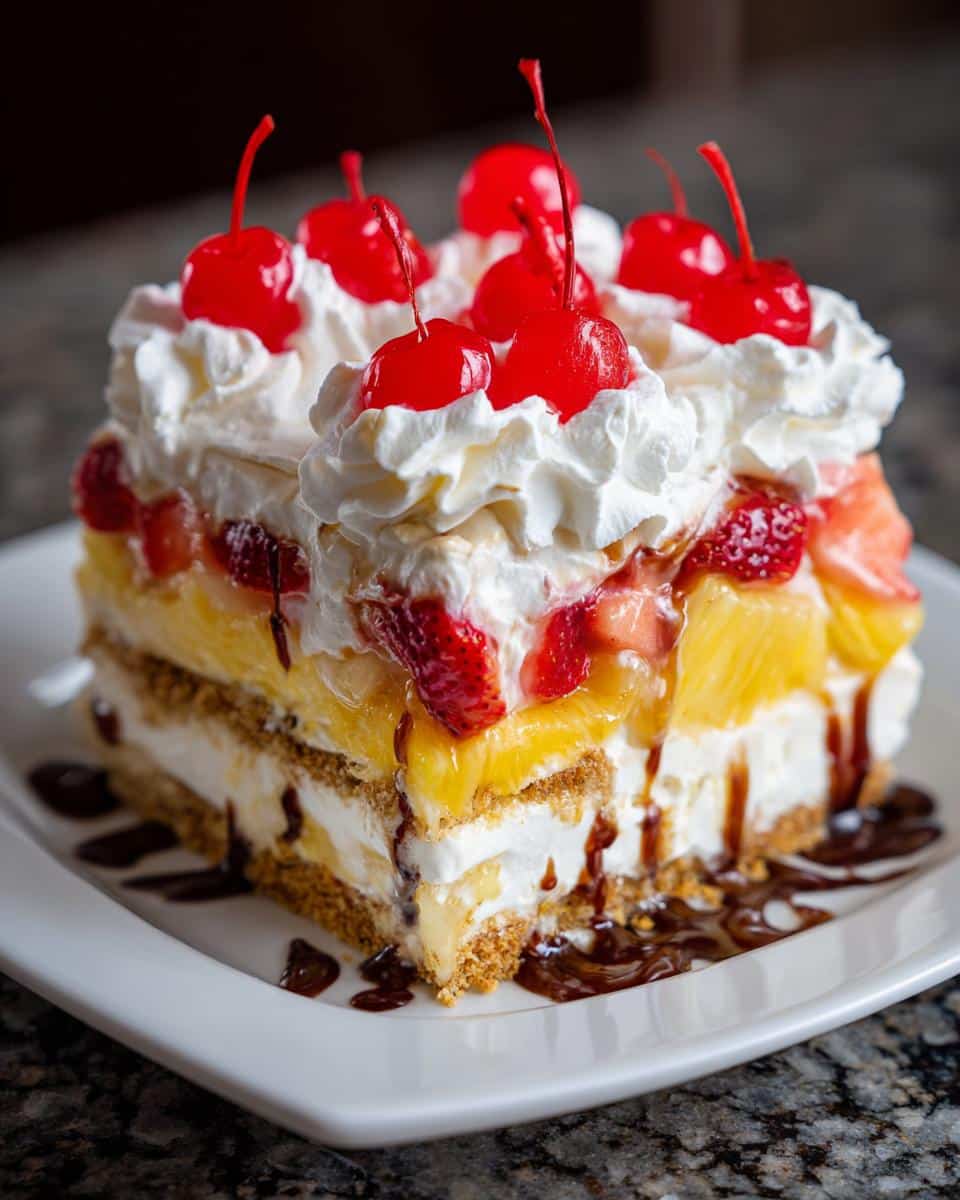 Banana Split Lasagna - detail 1