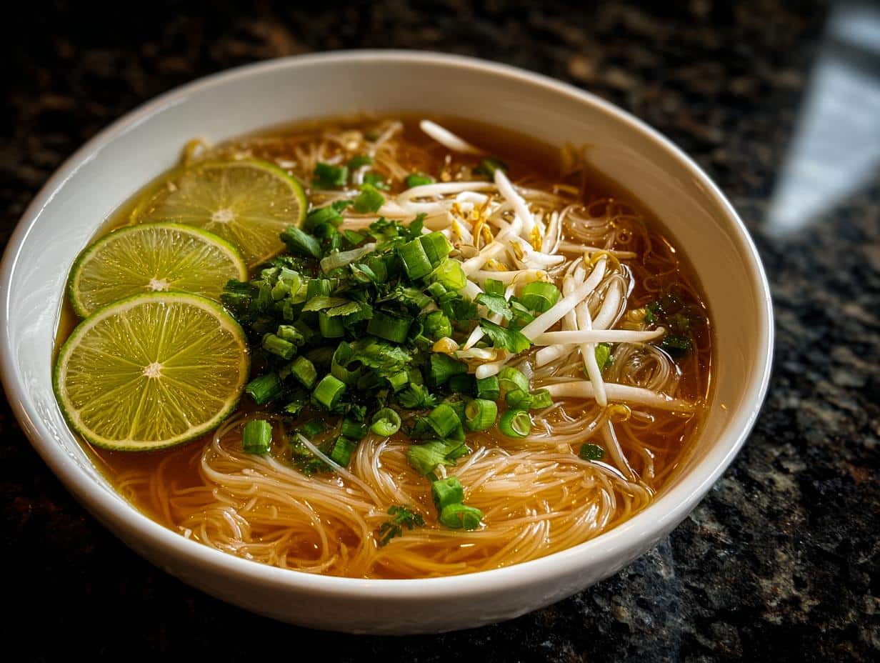 Delicious Cambodian Rice Noodle Soup in 45 Minutes