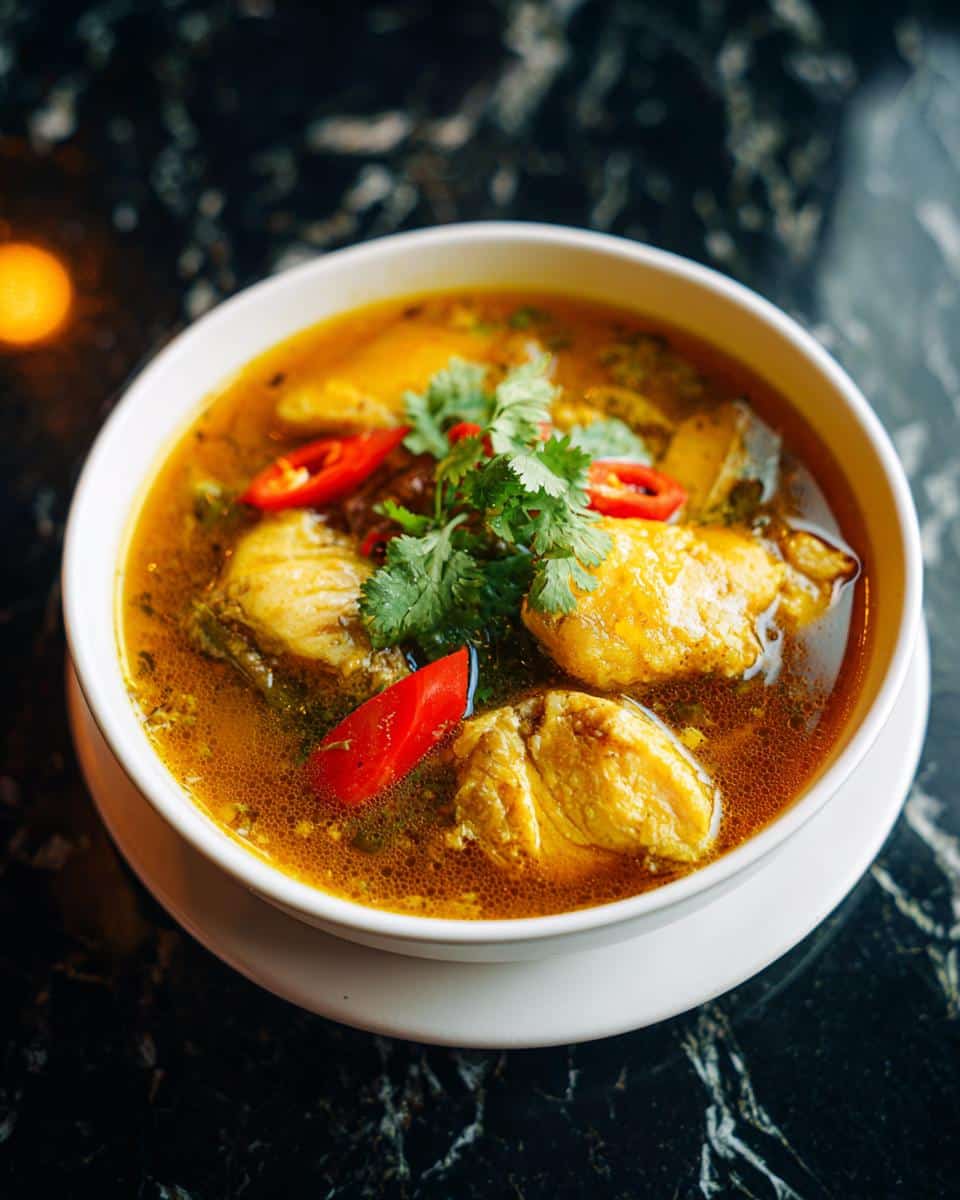 Cambodian Sour Fish Soup - detail 1