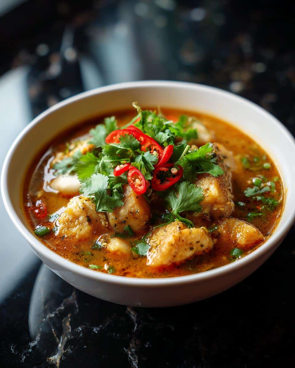 Cambodian Sour Fish Soup - detail 2