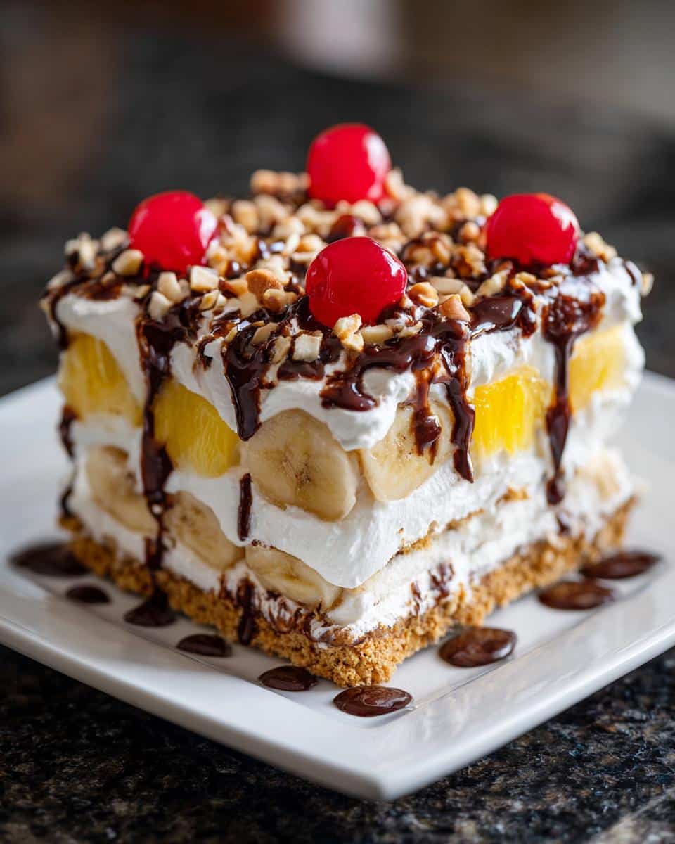 Icebox Banana Split Dessert - detail 1