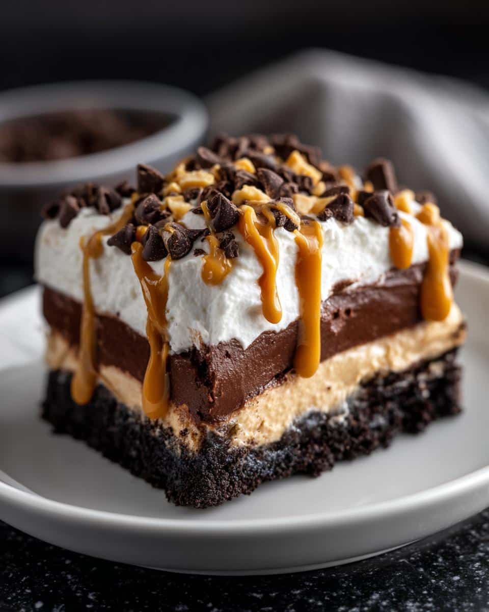 No Bake Peanut Butter Chocolate Lasagna - detail 1