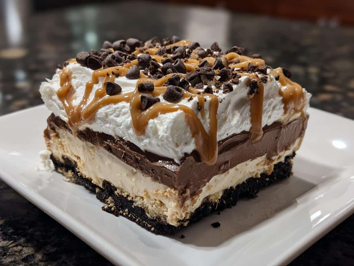 Irresistible No Bake Peanut Butter Chocolate Lasagna in 20 Minutes