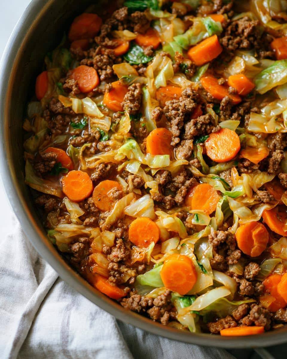 One-Pot Beef, Cabbage & Carrot Braised Skillet - detail 1