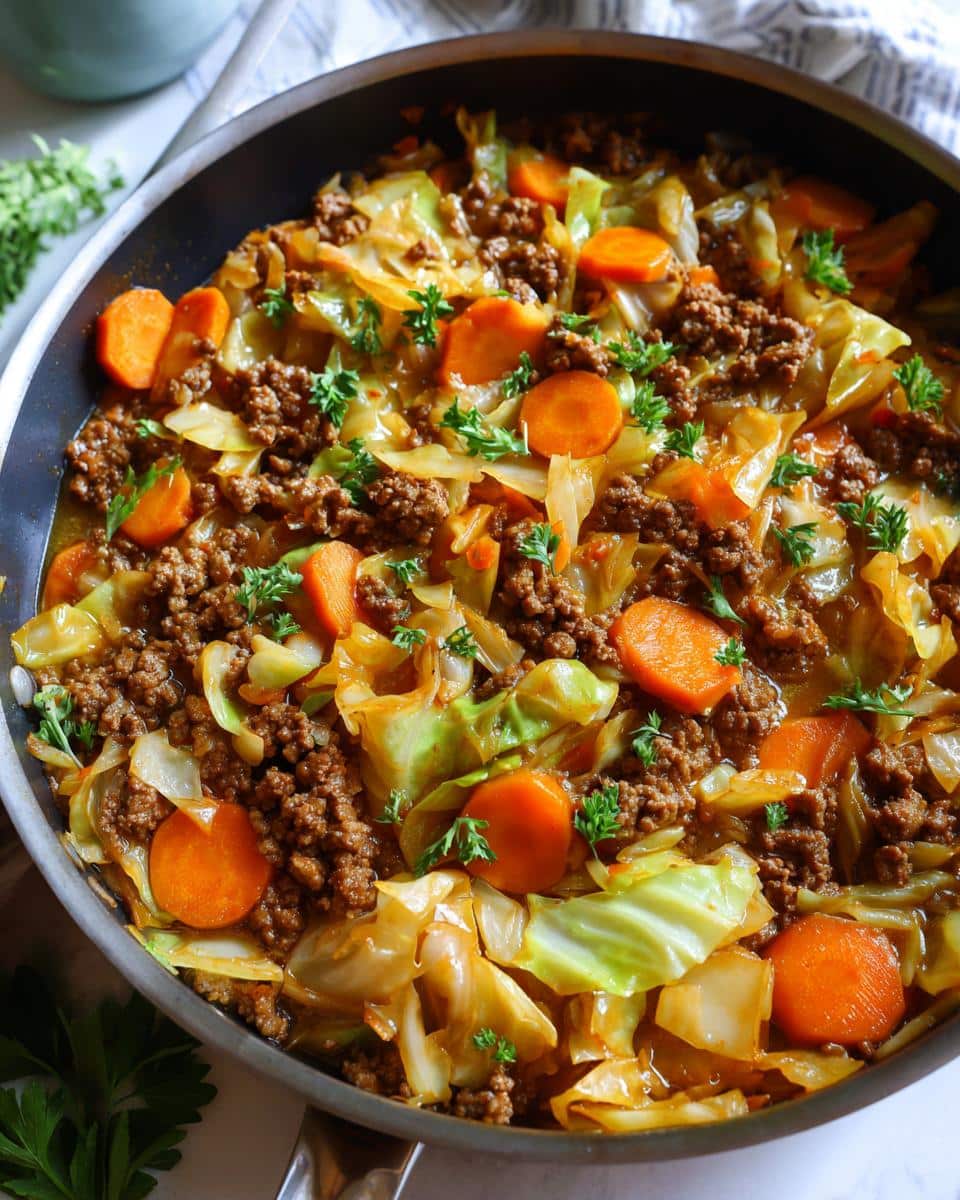 One-Pot Beef, Cabbage & Carrot Braised Skillet - detail 2