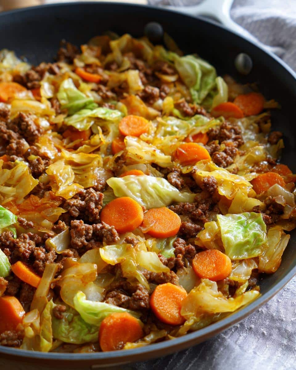 One-Pot Beef, Cabbage & Carrot Braised Skillet - detail 3