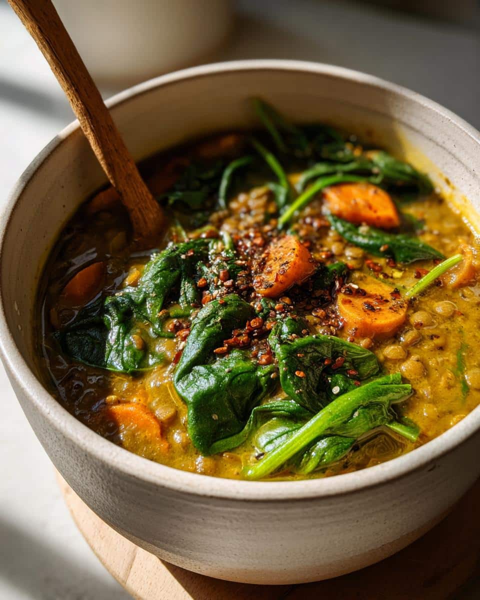 One-Pot Lentil, Spinach & Winter Root Soup - detail 2