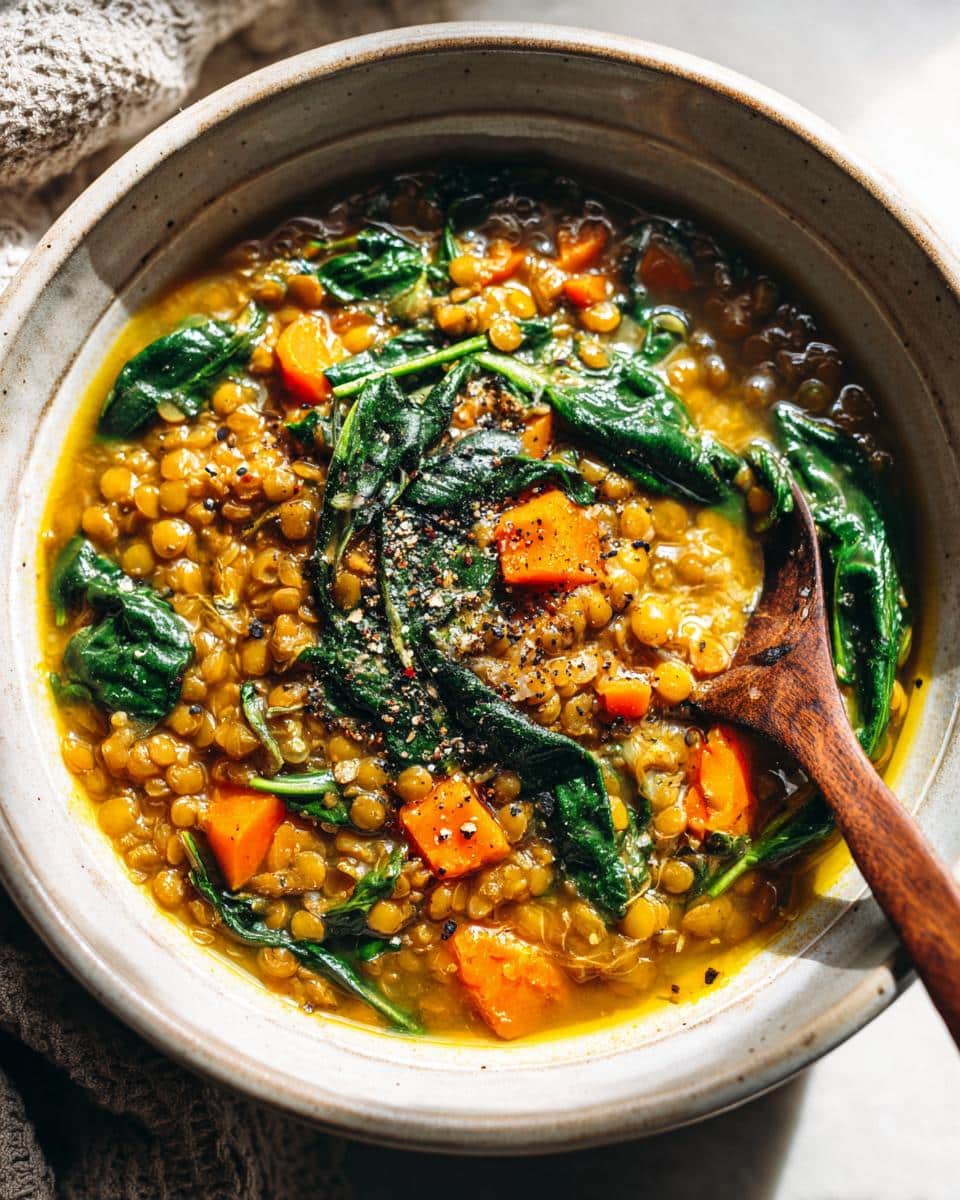One-Pot Lentil, Spinach & Winter Root Soup - detail 3
