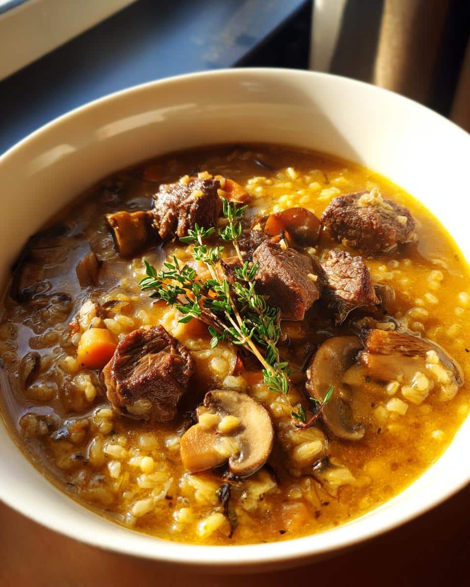 One‑Pot Beef, Mushroom & Wild Rice Soup - detail 1