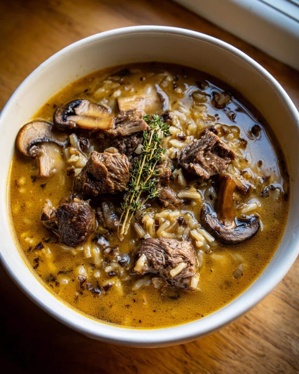 One‑Pot Beef, Mushroom & Wild Rice Soup - detail 2