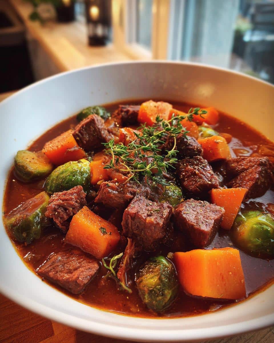 One‑Pot Beef, Sweet Potato & Brussels Sprout Stew - detail 1