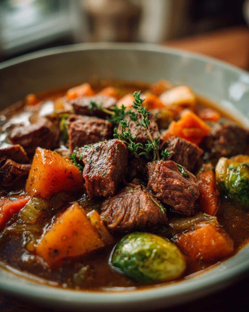 One‑Pot Beef, Sweet Potato & Brussels Sprout Stew - detail 2