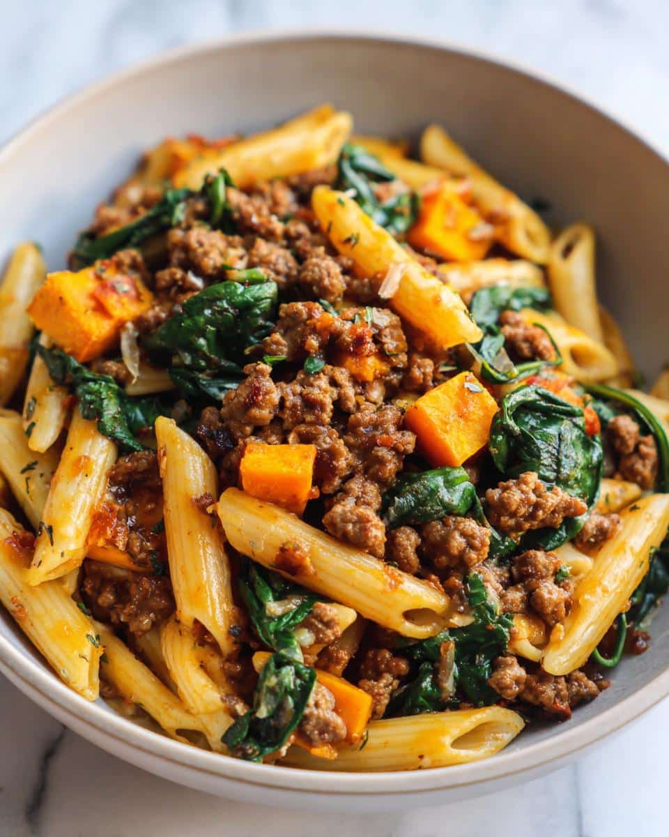 One‑Pot Beef, Sweet Potato & Spinach Pasta - detail 3