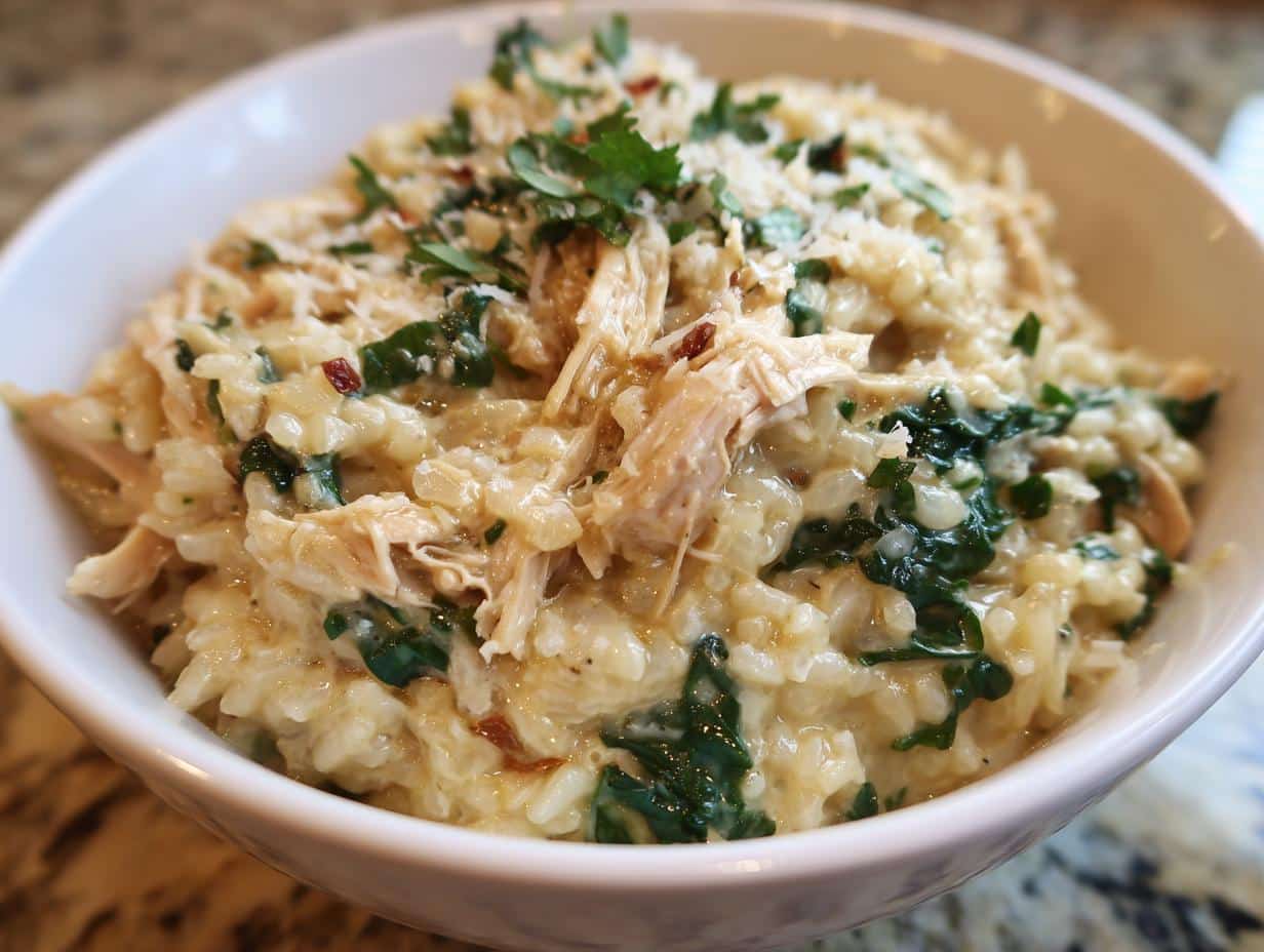 45-Minute One-Pot Chicken, Apple & Kale Risotto, Creamy Perfection