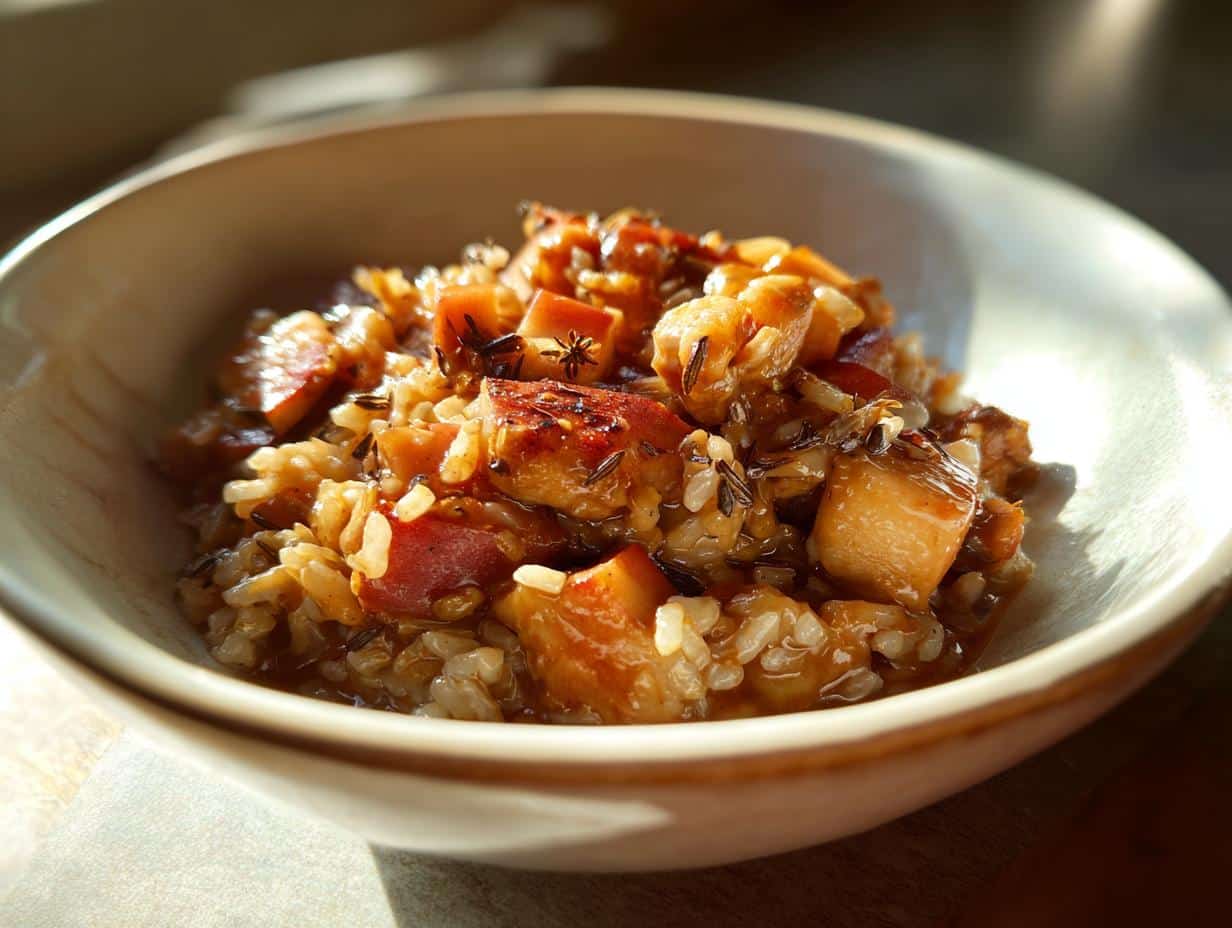 One‑Pot Chicken, Apple & Wild Rice Pilaf