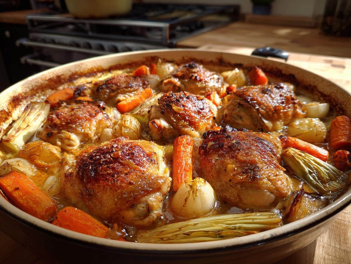 4-Ingredient One-Pot Chicken, Leek &amp; Winter Vegetable Bake Recipe