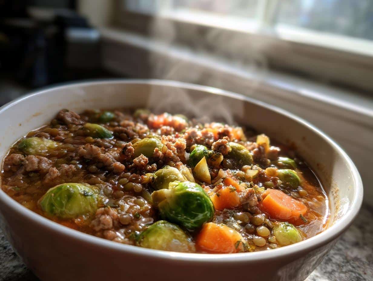 One‑Pot Turkey, Brussels Sprouts & Lentil Stew - detail 1