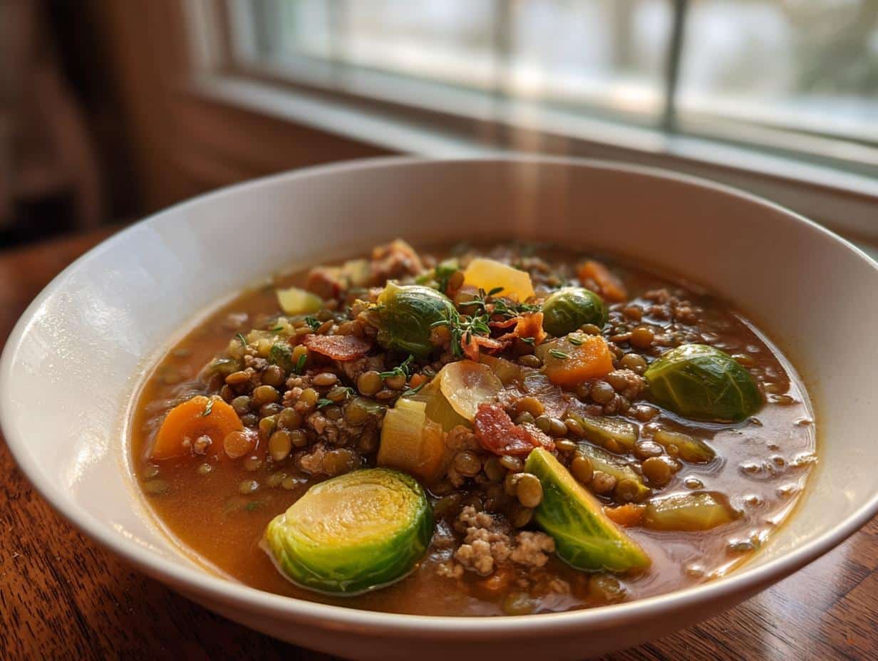 One‑Pot Turkey, Brussels Sprouts & Lentil Stew - detail 2