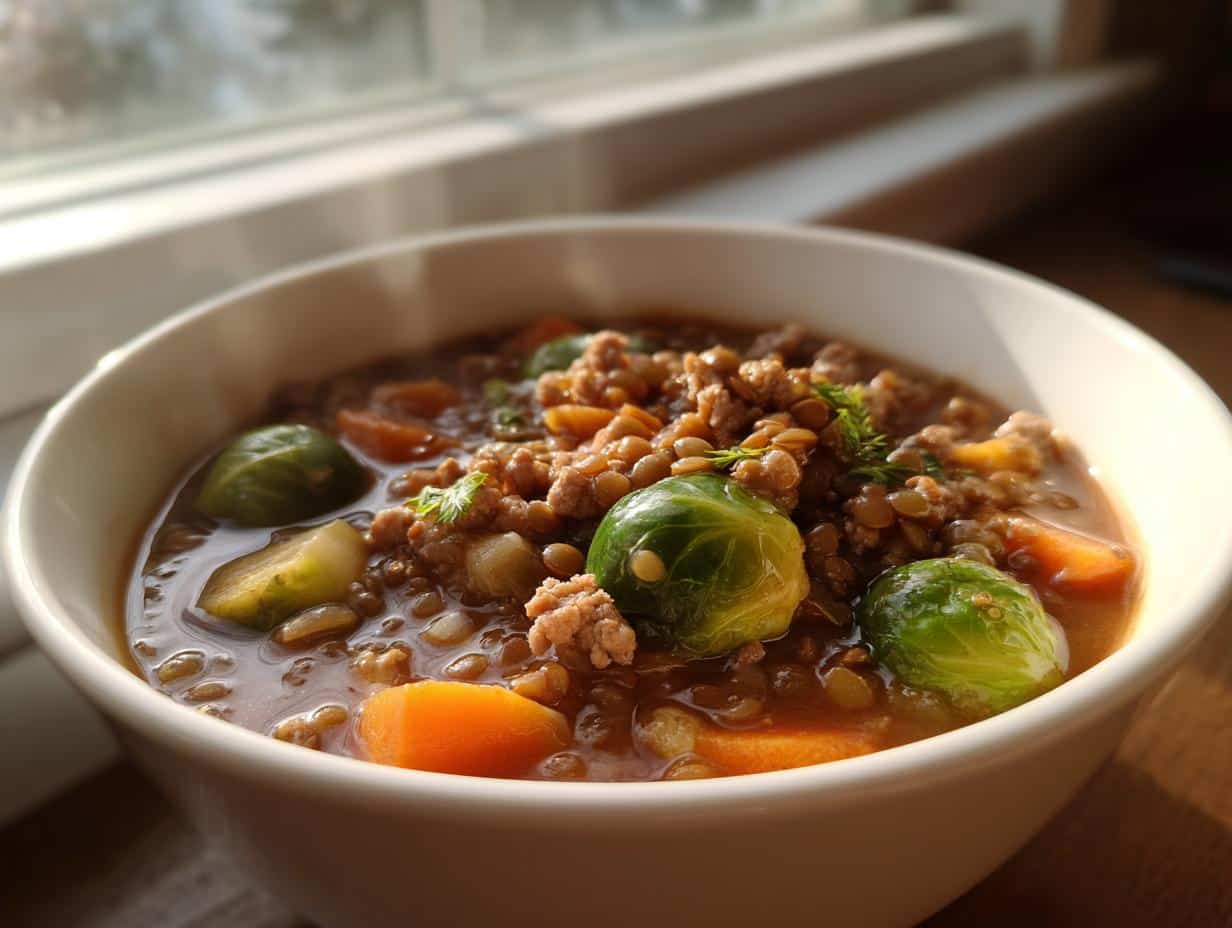 One‑Pot Turkey, Brussels Sprouts & Lentil Stew - detail 3