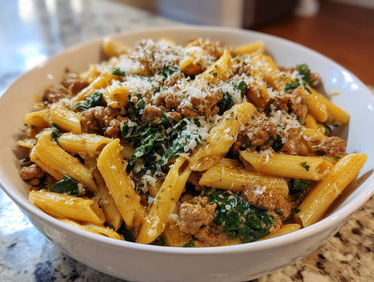 30-Minute One-Pot Turkey, Pumpkin & Kale Pasta Perfection