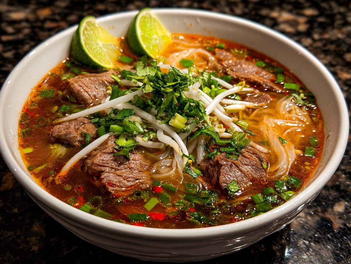 Fiery Spicy Vietnamese Beef Noodle Soup in 45 Minutes