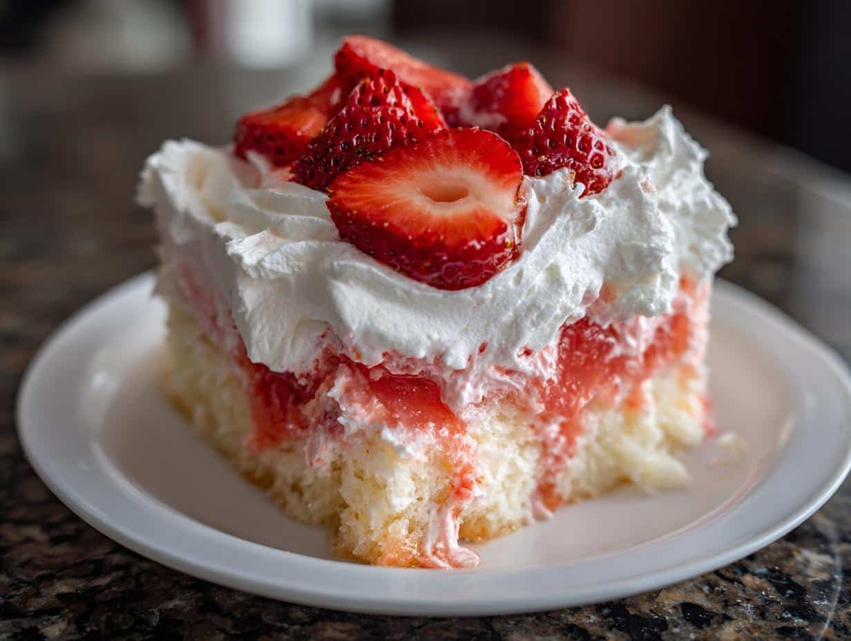 3-Ingredient Strawberry Poke Cake – Irresistibly Moist Magic