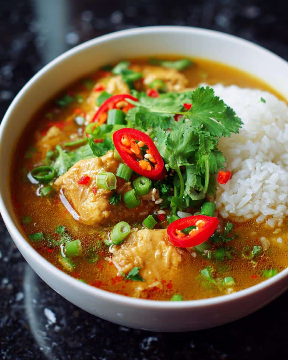 Thai Chicken Rice Soup - detail 2