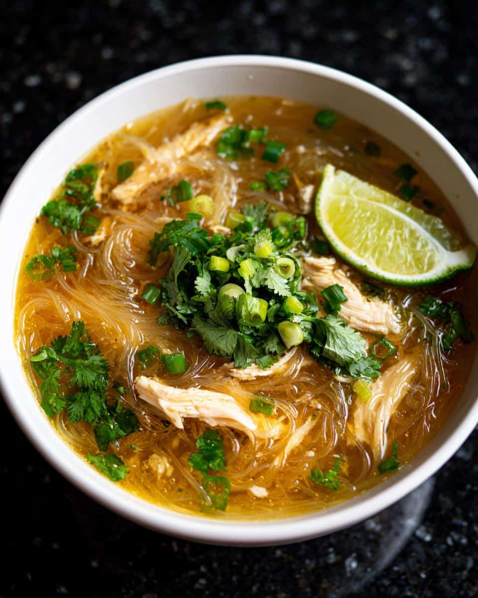 Vietnamese Chicken Glass Noodle Soup - detail 1