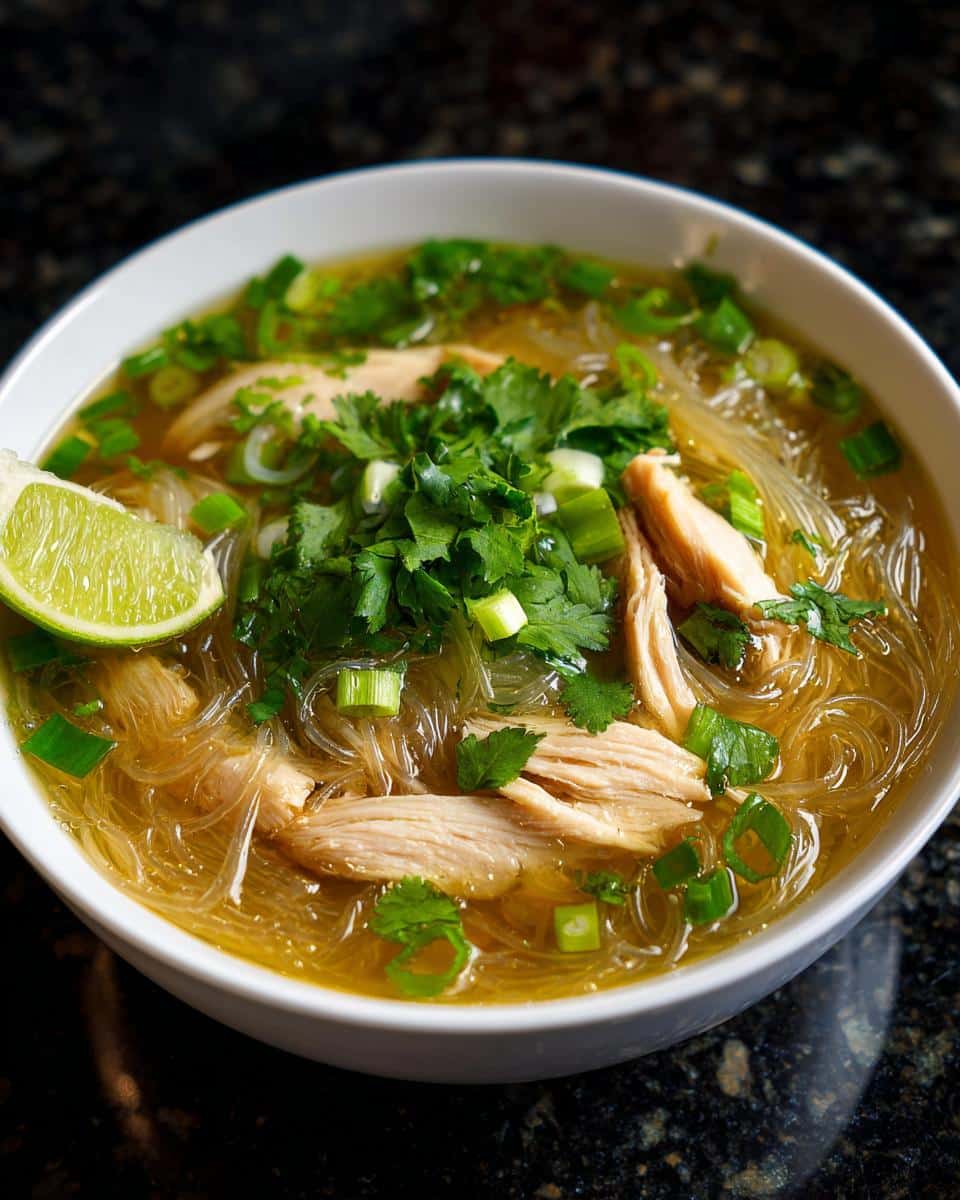 Vietnamese Chicken Glass Noodle Soup - detail 2